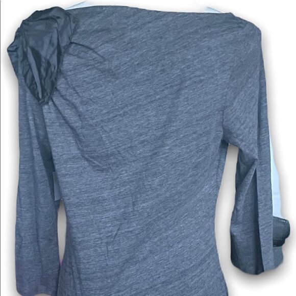 Anthropologie Deletta | NWT Volante bow top Heathered grey with black bow Size M - Picture 6 of 8